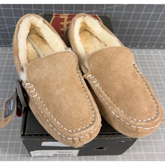 LaMO Women’s Callie Moccasin Slippers Sz. 7 Chestnut EW1934 New Suede Leather - Picture 2 of 9